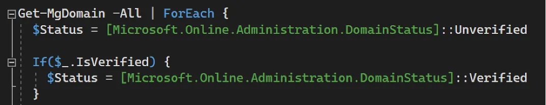 microsoft domain status